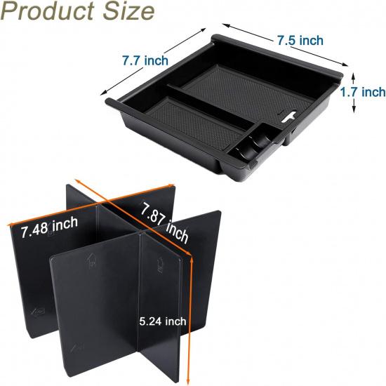 JDMCAR 2PCS Center Console Ert Set Compatible With Toyota Tacoma  -2016, Console Armrest Box Ert Tray And Center Console Organizer Divider For Tacoma