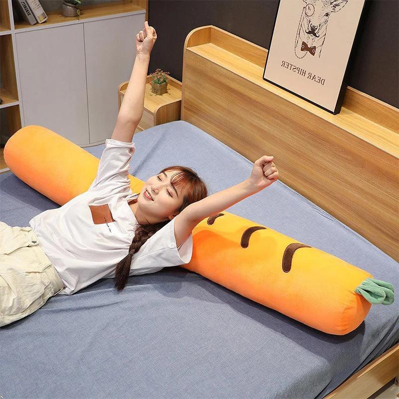 Cylindrical Pillowcase Cute Fruits Soft Long Pillow Case Neck Bolster Cushion Cover Sofa Backrest Home Decor Waist Cushion Cover
