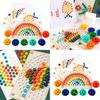 Rainbow Clip Beads Family Interactive Wooden Puzzle Toy For Early Learning