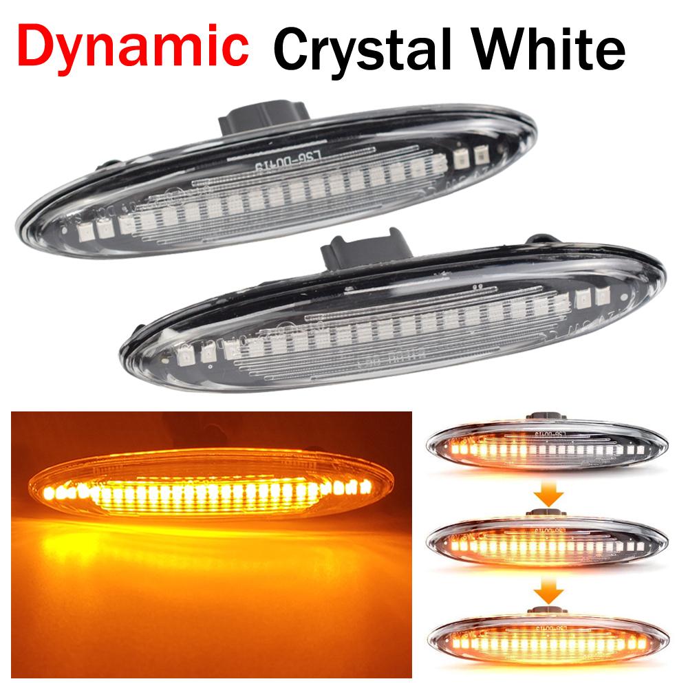 

Динамический указатель поворота, светодиодный боковой габаритный зеркальный светильник, мигающий индикатор для Lexus IS250 IS350 SC430 E350 Toyota Camry 2Pcs Dynamic Crystal