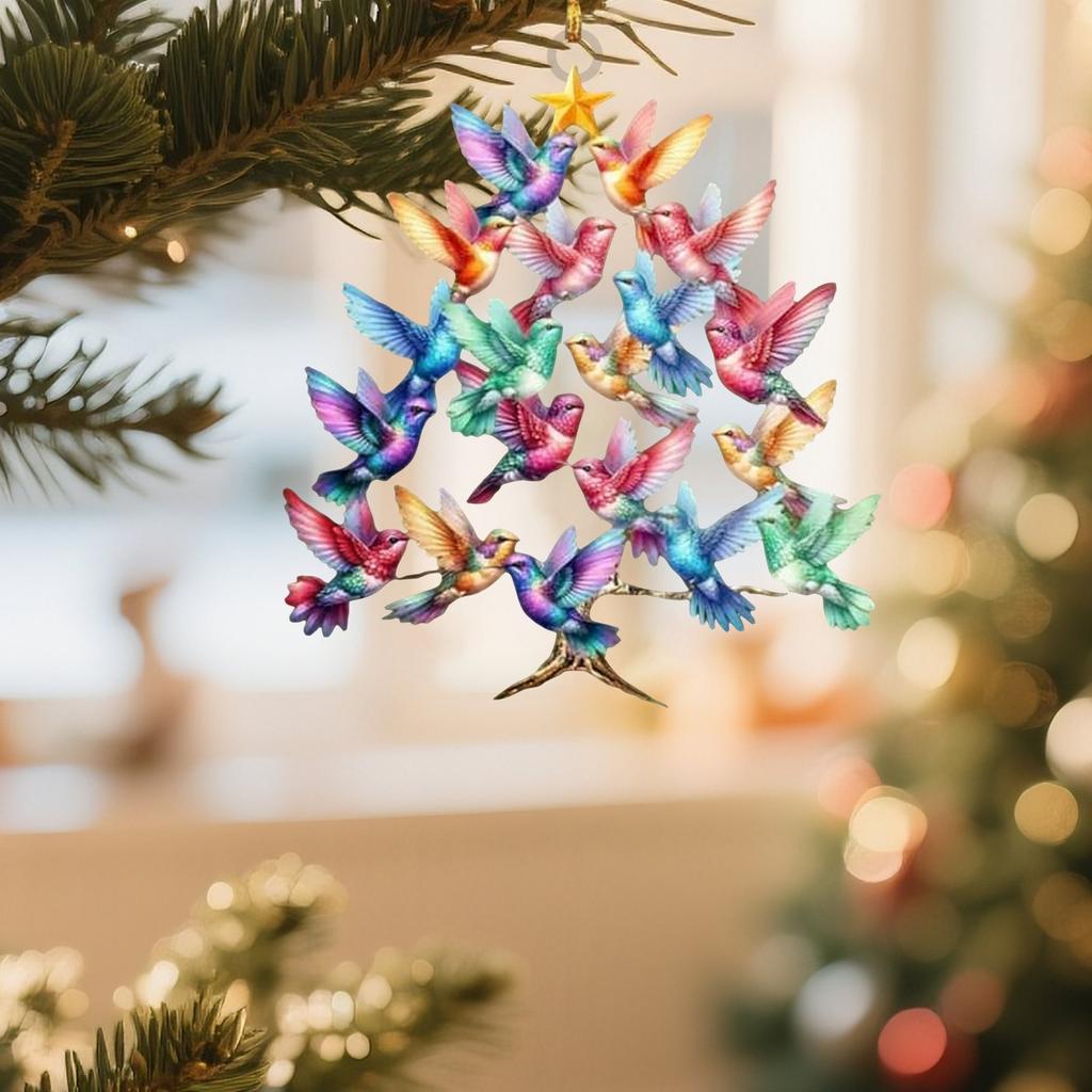 Christmas Ornaments, Christmas Tree Hummingbirds, Exquisite Ornaments, Acrylic Simulation Hummingbird Ornaments