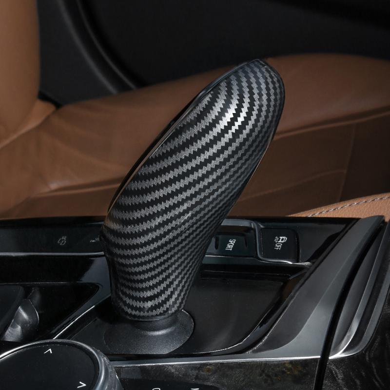 Car Carbon Fiber Gear Shift Handle Sleeve Button Cover Decorative Sticker Trim For BMW G30 G32 G11 X3 G01 X4 G02 Car
