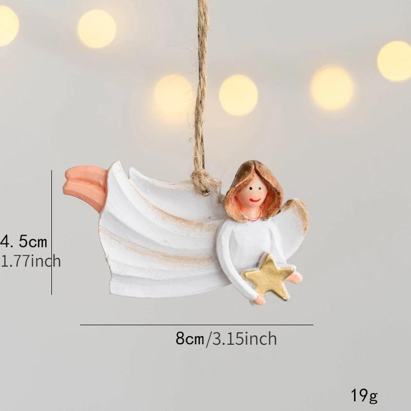 

Рождественское украшение смола белый молящийся ангел висит подвеска на елку персонализированный продукт подвесное украшение домашний декор