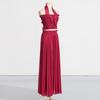 Fashionable Sexy Pleated Suit Women's Neck Ruffled Top With High-waisted Wide-leg Pants