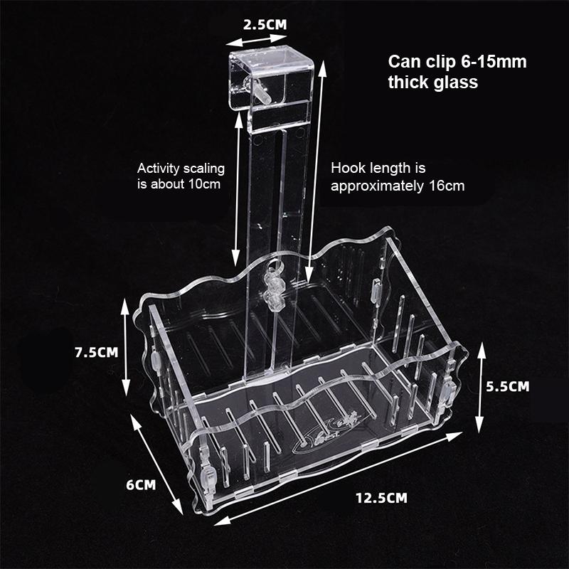 Acrylic Hanging Fish Tank Plant Holder Adjustable Clear Plant Cups High Transparency Aquarium Planting Shelf Cup For Flower Box