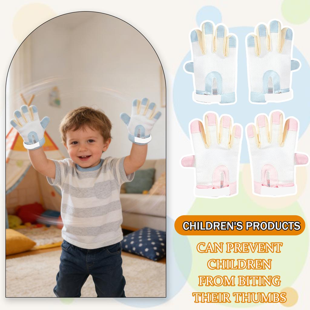 Daumenlutschhandschuhe, Babyfütterungshandschuhe, Atmungsaktive Finger- und Daumenschützer, die Kinder am Daumenlutschen hindern.