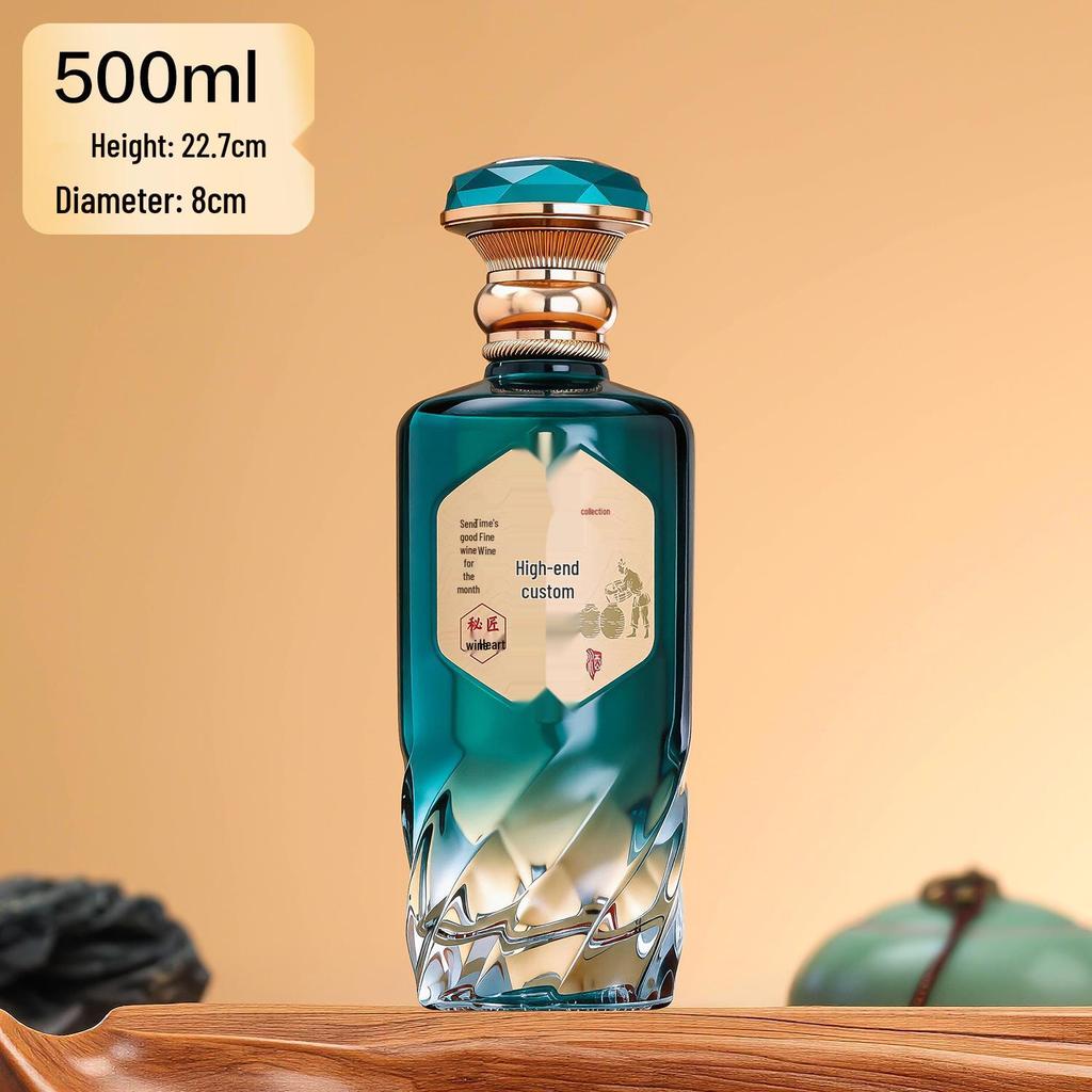 Gradient Glass Baijiu Bottle Set - 500ml Original Pulp Collection Series - Thickened Empty Bottles