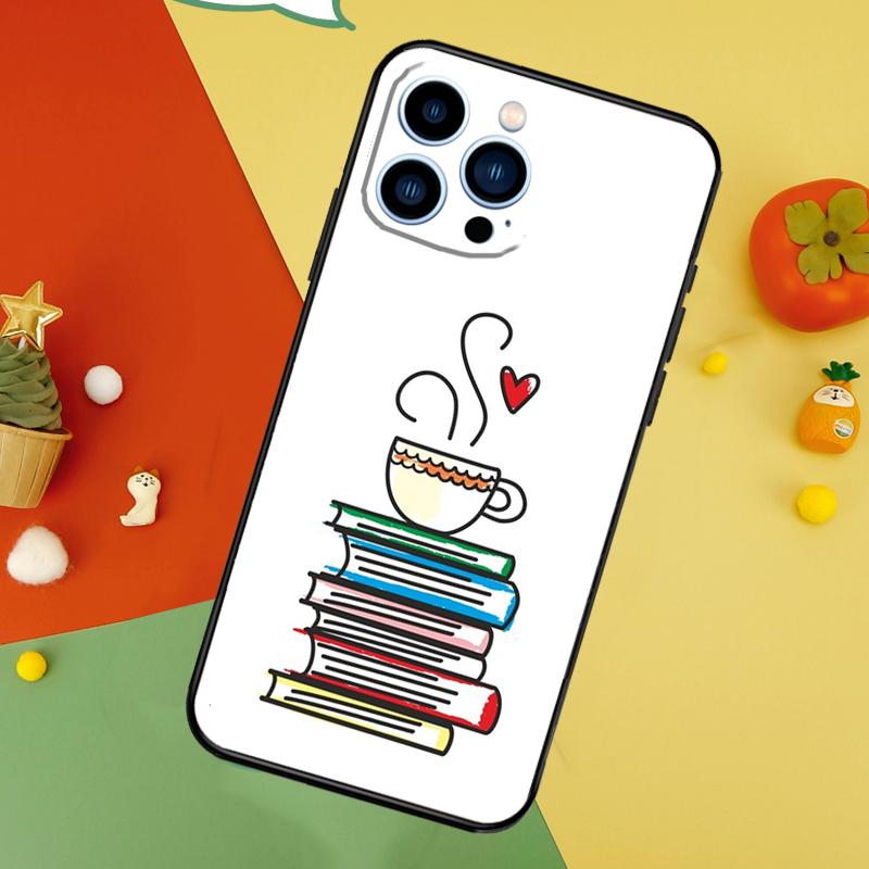 Books And Coffee Phone Case For iPhone 17 Pro Max 16 15 14 12 11 13 Pro Max Plus 12 13 Mini 16e 17 Air Cover