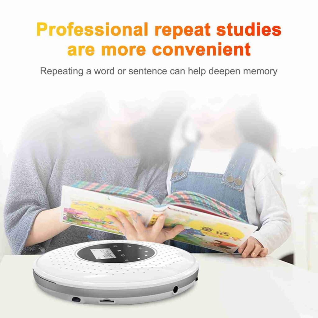 Portable CD Player with 3.5mm Wired Headphones Support TF Card MP3 Music Player A B Repeat Function with LCD Display