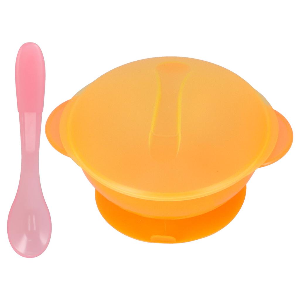 Baby Suction Bowl with Lid and Spoon Set Food Grade PP Machine Washable Baby Feeding Bowls
