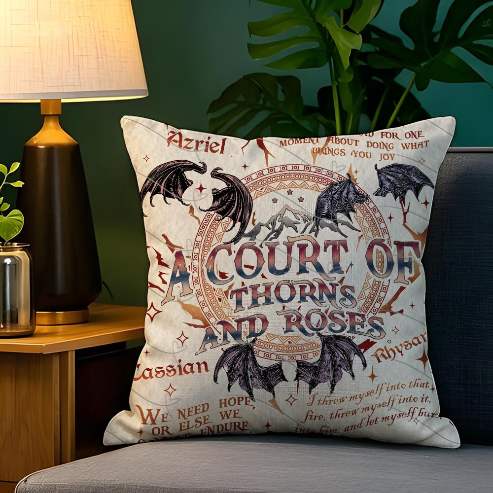 Fantasy Novel AA Court of Thorns and Roses Pillow Case Natural Linen Pillow Case DoubleSided Decor Sofa Pillowcase Home Decor