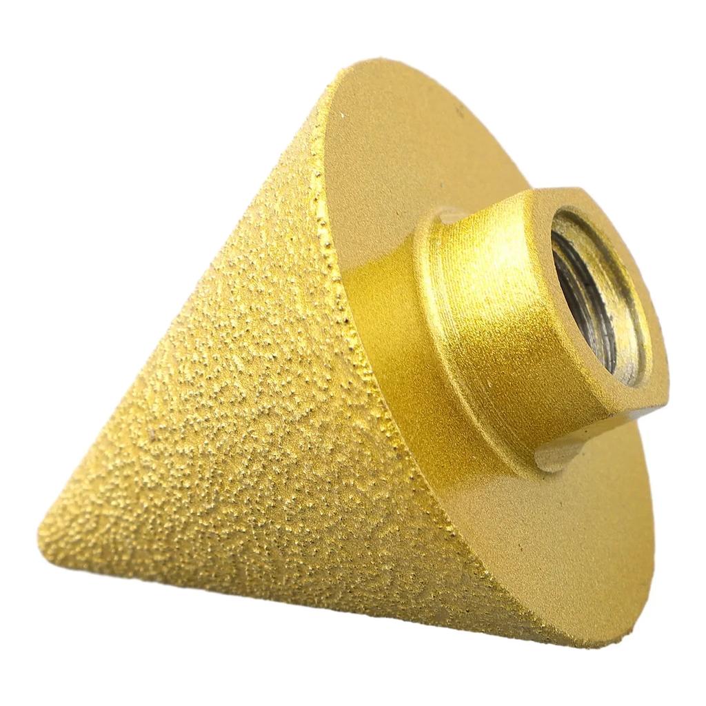 1pc M10 Thread Diamond Chamfer Bits 50/38mm Cone Carve Polishing Grinding Wheel For Porcelain Tiles Cutter Trimming