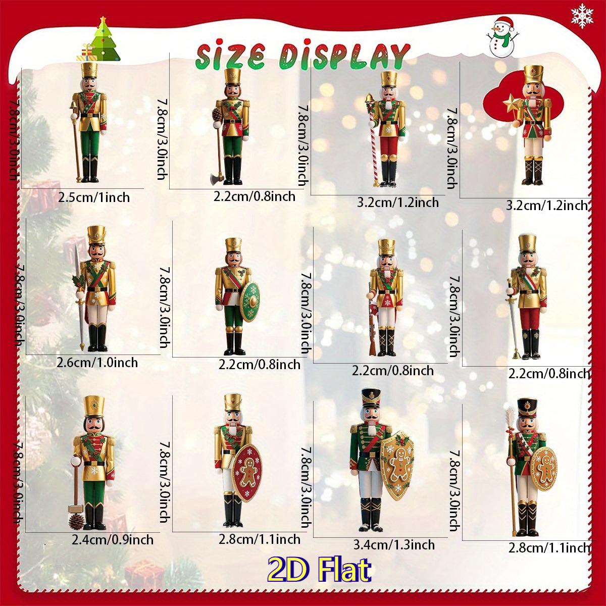 

12pcs 2D Flat Wooden Christmas Nutcracker Soldier Ornament Xmas Tree Hanging Pendant Navidad Christmas Decor 2026 New Year Gifts 12pcs