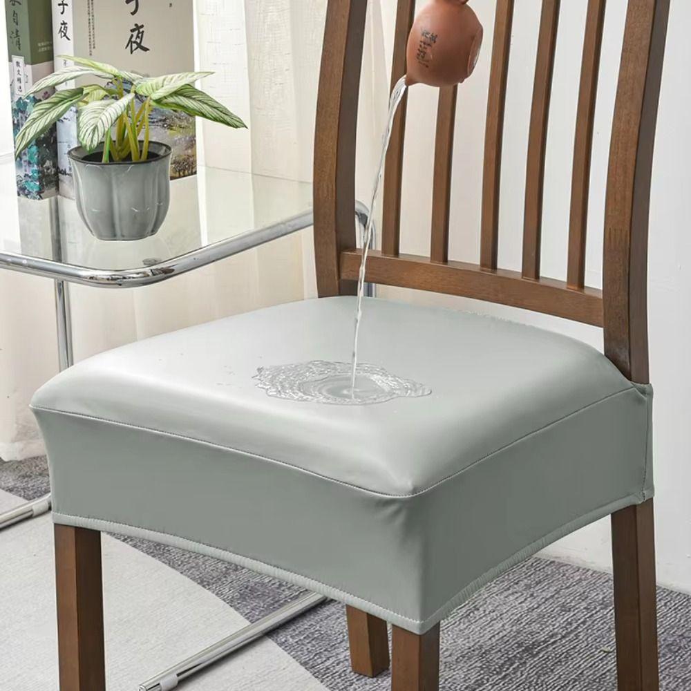 Oil-resistant Waterproof Seat Protectors Square Shape Elastic Chair Slipcover  Kitchen Use