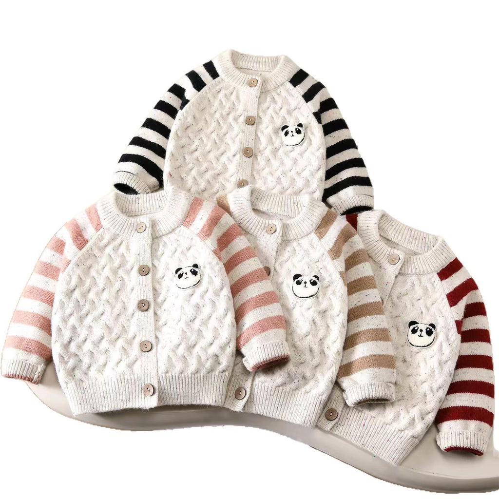 Trendy 2025 Autumn/Winter Baby Round Neck Cardigan - Stylish & Warm Children's Sweater