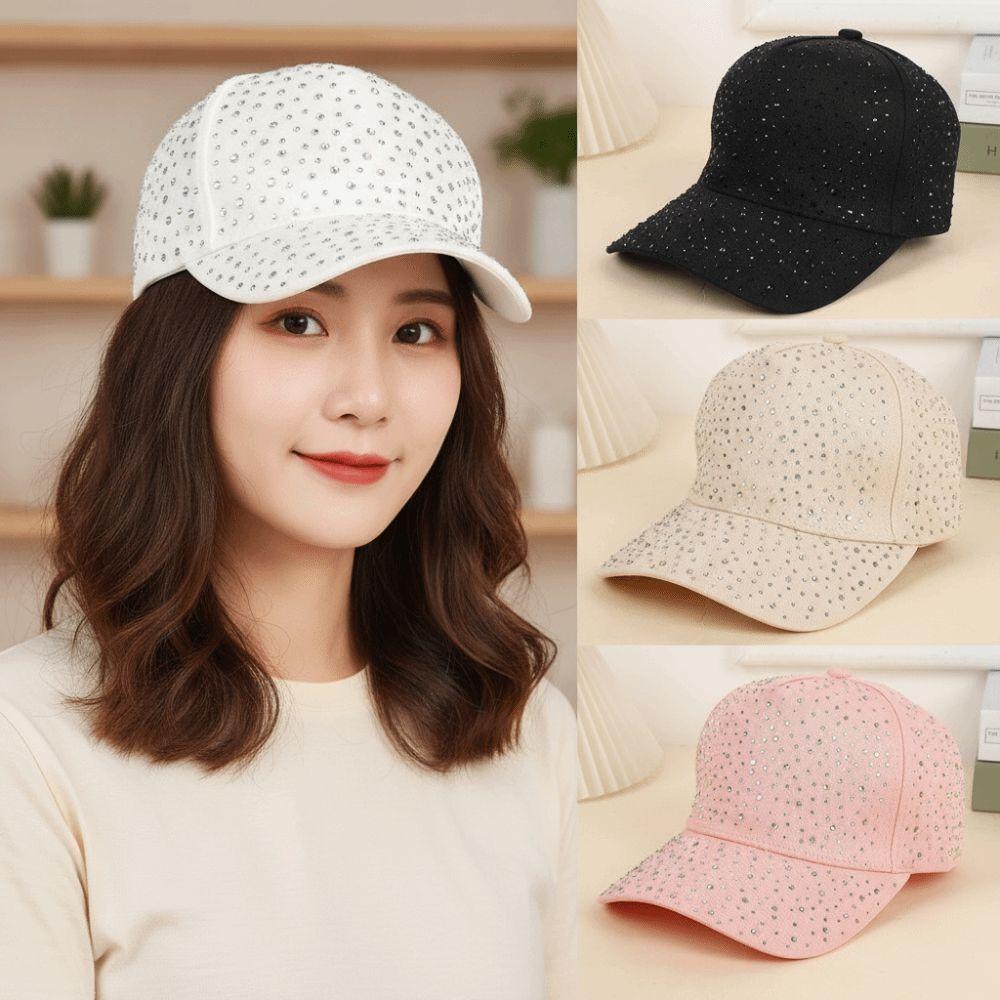 Breathable Baseball Cap Starry Sky Rhinestone Decorated Duck Tongue Hat Sun Protection Hat Unisex
