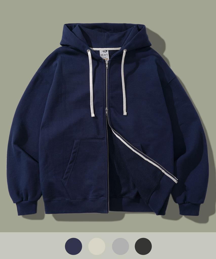 Fp142 Meteor Heavyweight Crumble Zip-Up Hoodie Navy Sjhd1392