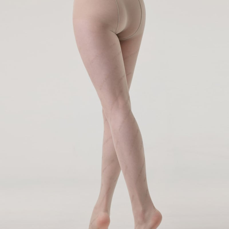 HUGDAY [20 Denier] Hug Lettering Pattern Pantyhose