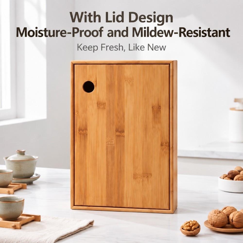 Bamboo Divided Nut Tray 6 Grid Lidded Dried Fruit Container  Festive Food Display