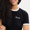 Coach Ss24 Letter Logo Printed Round Neck Pullover Short Sleeve T-Shirt Women Tops Black CS612-BLK