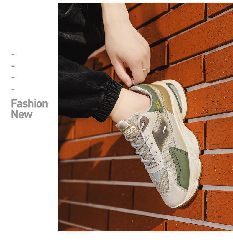 2025 Men's Breathable Mesh Sport Casual Dad Shoes - Odor & Wear-Resistant, Thick-Soled, Versatile Summer Style