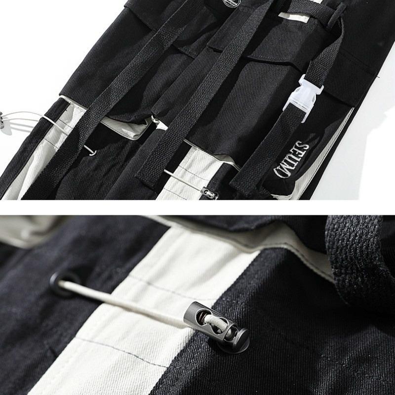 Pantaloni Cargo da Uomo Casual con Fibbia Multi Tasche Larghi Hip Hop