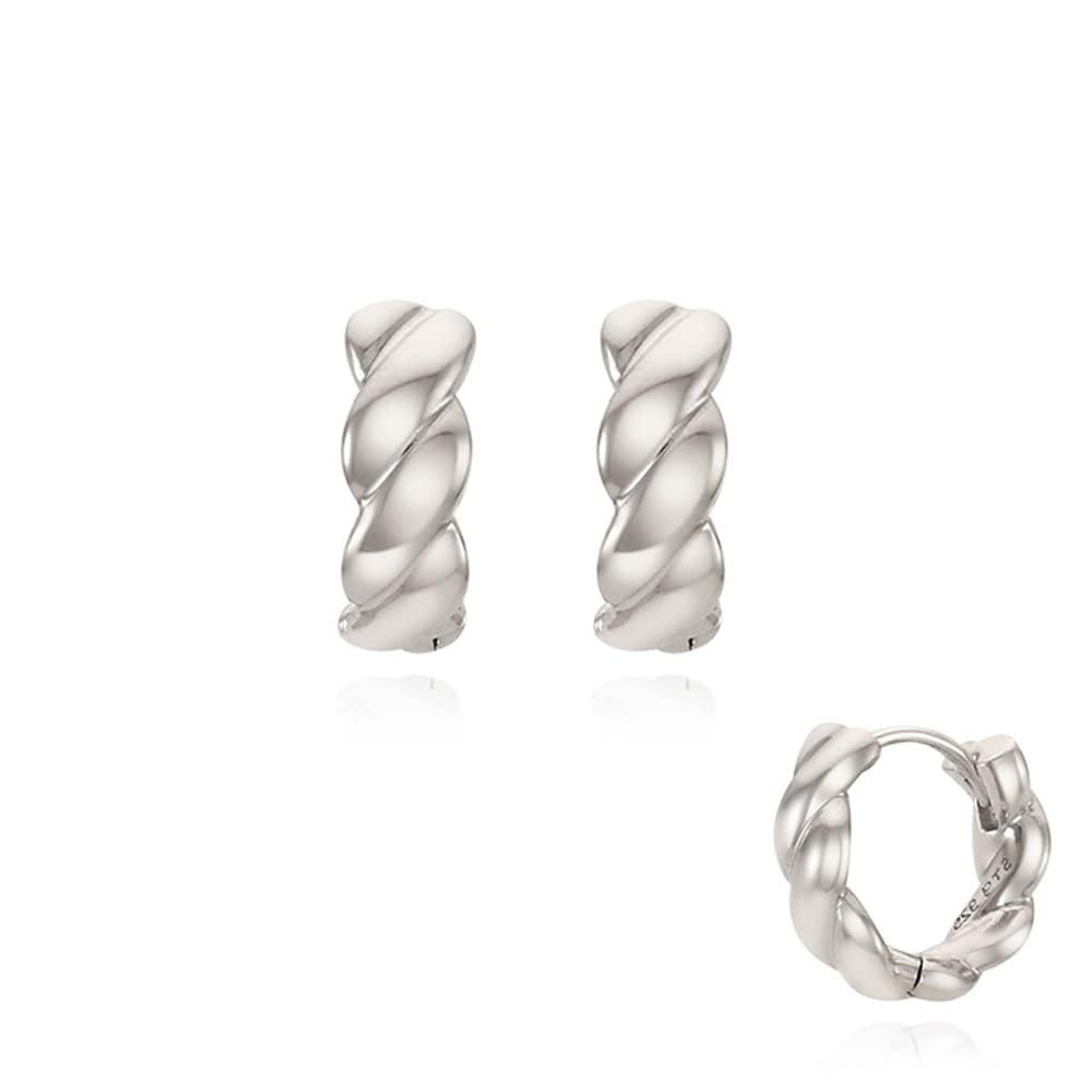 [Stonehenge] Silver One-Touch Earrings Sc1638