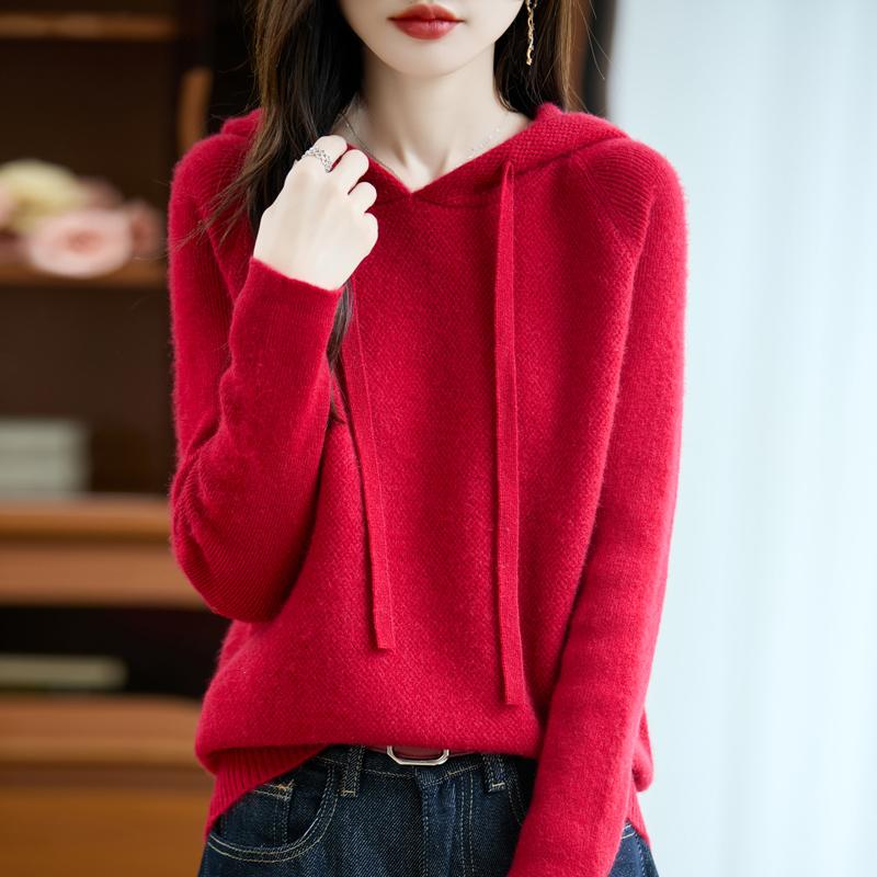 Women's cashmere sweater Qinghe cashmere 30% cashmere 70% wool autumn and winter pullover warm and fashionable