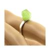 Pierres et Minéraux. Bague Peridot brut plaqué argent. 11.88 ct. Taille réglable.