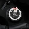 Alloy Crystal Car Decorative Ring with Rhinestone Bow for Start Engine Stop Button, 1pc Vehicle Ignition Bling Accessory