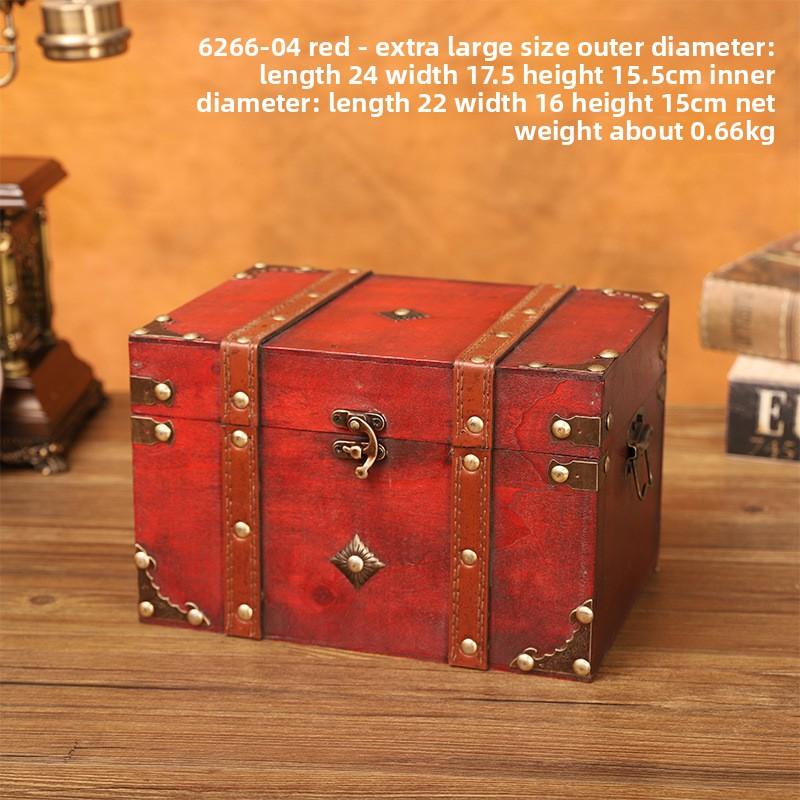European Retro Wooden Lock Storage Box Home Storage Box Wooden Box Decorative Ornament Secret Room Escape Prop Box