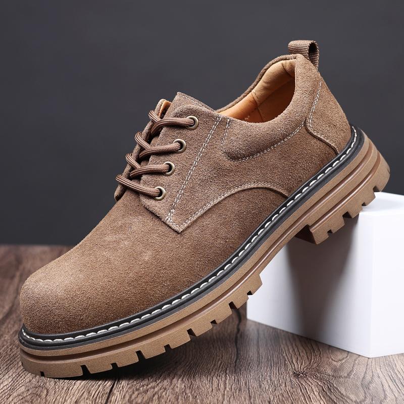 

Модные мужские повседневные туфли для отдыха на открытом воздухе из коровьей замши, туфли-дерби, рабочие туфли на платформе, обувь для банкета и вечеринки 240 коричневый
