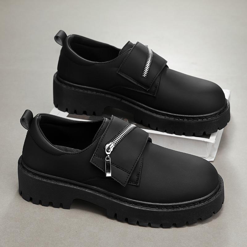 

Мужские британские ретро туфли дерби с широким круглым носком, уличные деловые туфли на платформе, мужские туфли на массивной подошве, повседневные кожаные туфли, zapatos hombre 41 чёрный