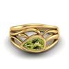 8X5mm Pear Peridot 925 Sterling Silver Gold Vermeil Solitaire Filigree Women Engagement Ring