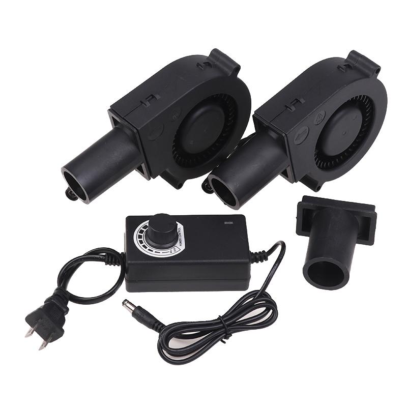 220V'den 12V'a Ayarlanabilir Blower Fan Büyük Hava Hacimli Turbo Fan Dış Mekan Kamp Barbekü Pişirme Kömür Başlatıcı İçin