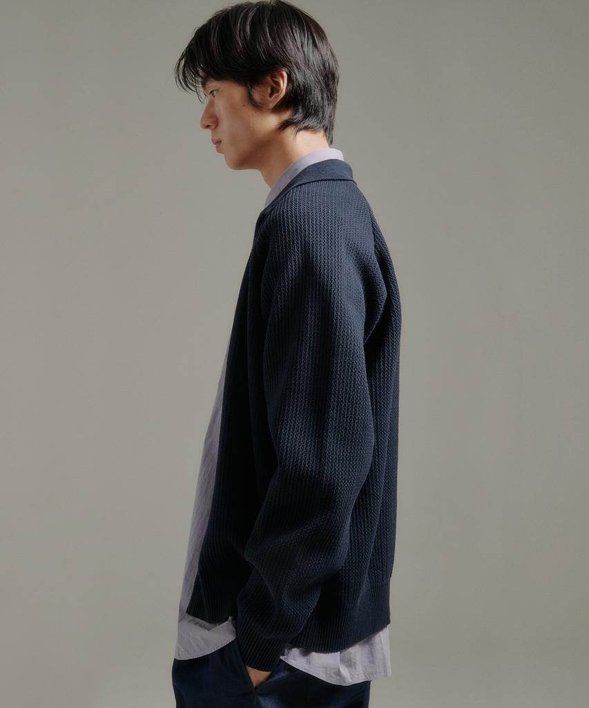 BLANKROOM Raglan Collar Cardigan_Navy