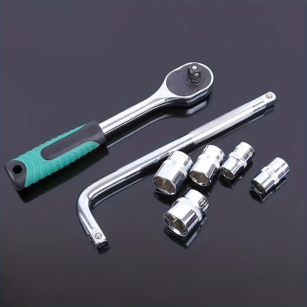 12 Pieces Set of Ratchet Wrench Sockets Set,1/2 Inch Drive with Way Quick Released Ratchet Handle and Bent rod,Mechanic Tool Kit