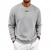 Mens Oversized Heavyweight Fleece-Lined Crewneck Sweatshirt Winter Warm Casual Long Sleeve Top