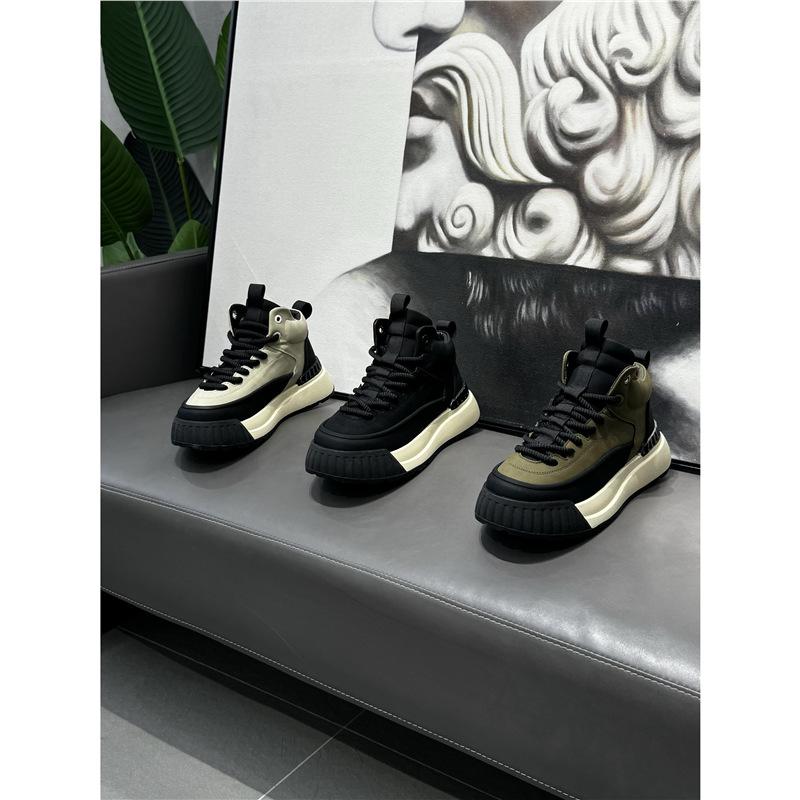 Shoes spring new mid-top shoes trendy lace-up platform shoes outdoor sports and leisure shoes qs