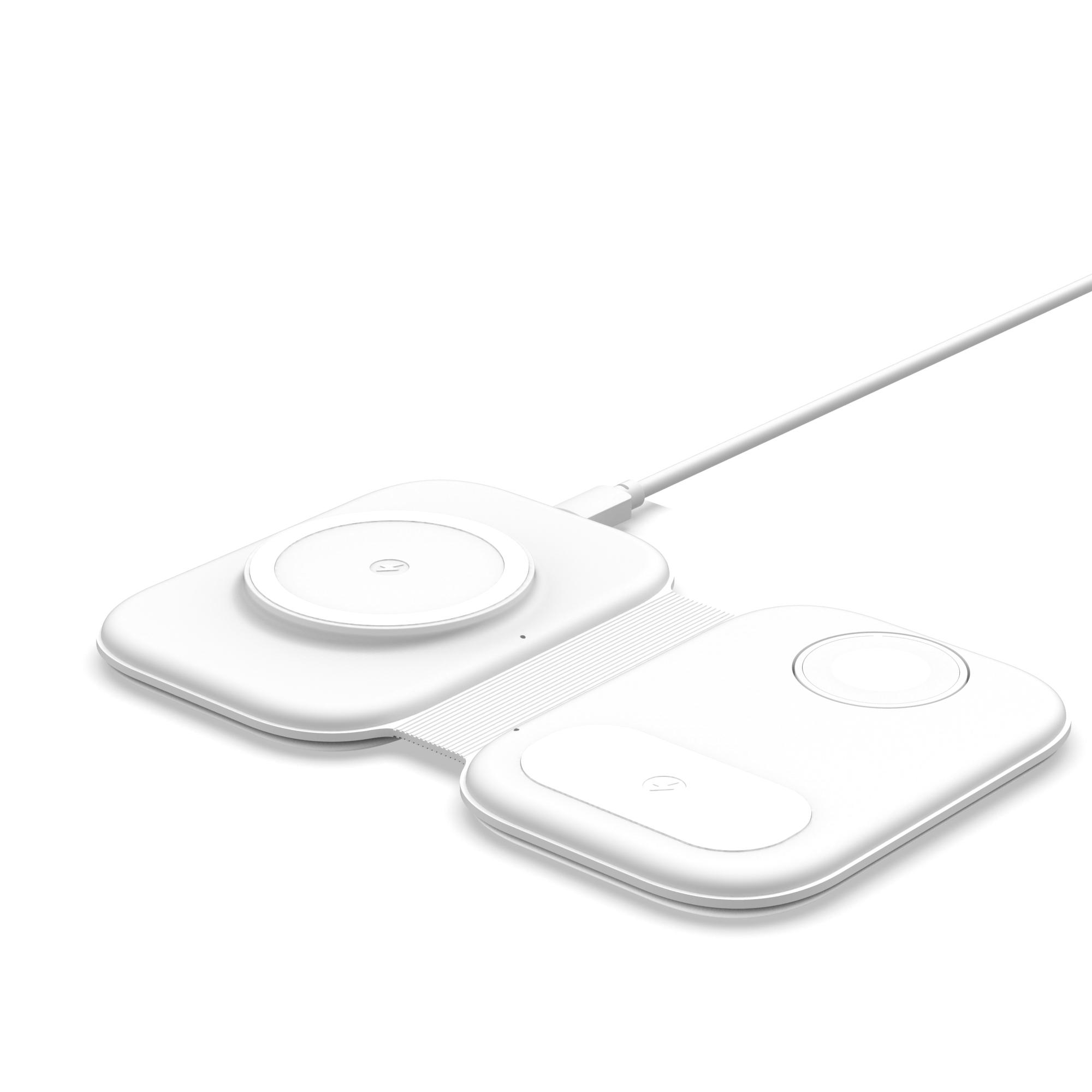 

F20P Для iPhone/Apple Watch/AirPods/Samsung Galaxy Buds Магнітна складна бездротова зарядка 3-в-1 (Сертифіковано QI/CE) White