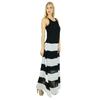 Bimba Women Semi Sheer Georgette Dress Lined Long Maxi Stripe Pattern