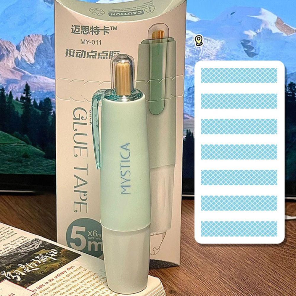 Press Type Dot Glue Tape Pen-shape Rolling Glue Tape Durable Glue Tape Pen  Student Stationery