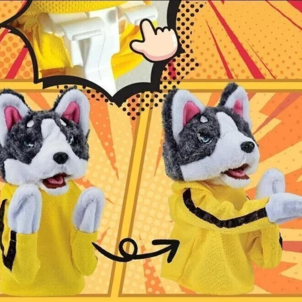 Critters Sorridenti Peluche Gatto Giocattolo Marionetta a Mano Marionetta Husky Pugile Marionetta a Dita Battaglia Sonora Giocattolo di Peluche Bambola Regalo di Compleanno