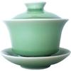 Gaiwan Kung Fu Teacups with Lid 5-Ounce Teacup and Saucer Set Porcelain Chinese Celadon (Sky blue)