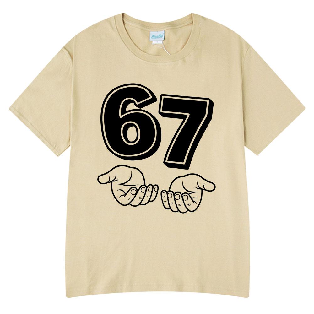 

Six Seven Funny Cartoon Number 67 Hand Meme T Shirts Unisex Women Clothing Fashion Summer 100 Cotton Casual Short Sleeve Tshirts 4XL