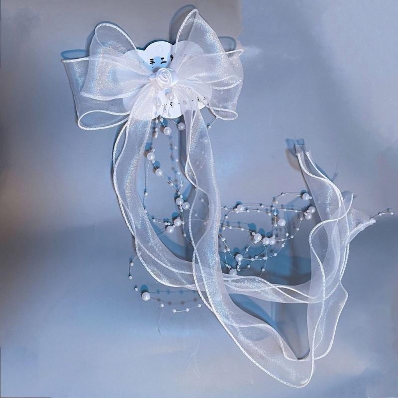 Glinting Bowknot Hair Jewelry Queen Headdress Hair Tie for Pageant Proms Bridal Wedding Bridal Wedding Headwear