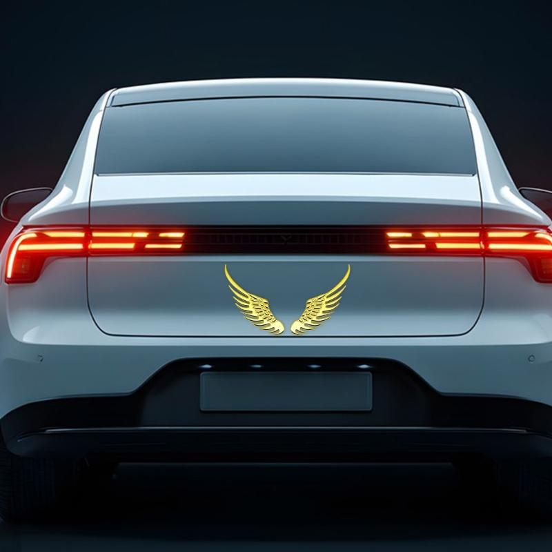 2pcs Premium Metal Angel Wing Car Body Stickers Scratch Resistant Decorative Protection for Auto Exterior Customization