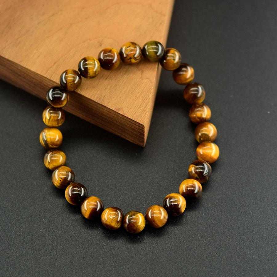 5A Natural Yellow Tiger Eye Bracelets Men Women Charm Beads Stone Jewelry Gain Wealth and Money Bangle One Dollar Item Pulsera