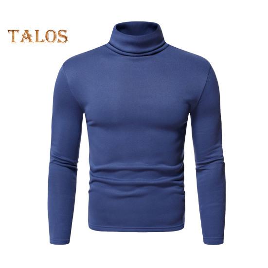 Spring Autumn Men Fitness Top Slim Fit High Collar Stretchy Long Sleeves Solid Color Pullover Fitness Sport Top Winter Bottoming Clothes