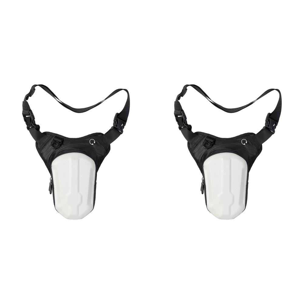 

2Pcs Motorrad Tasche Hard Shell Motorrad Bein Tasche Reit Zubehör (Weiß)